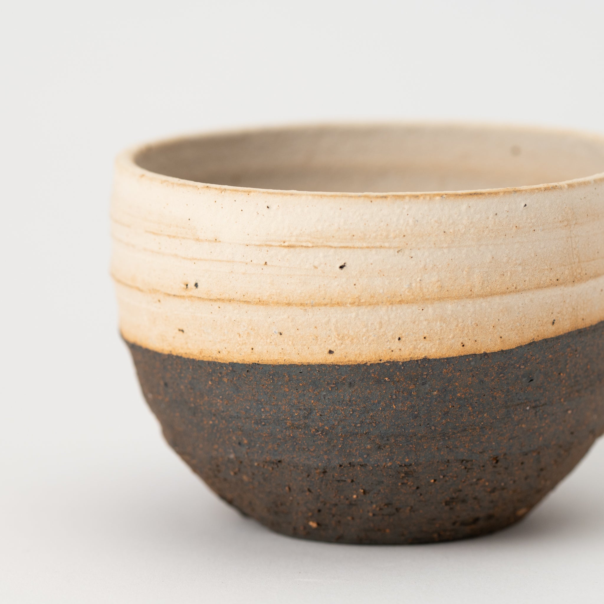 Naginowa Shigaraki Ware Double Layer Round Japanese Bonsai Pot 3.1 in.