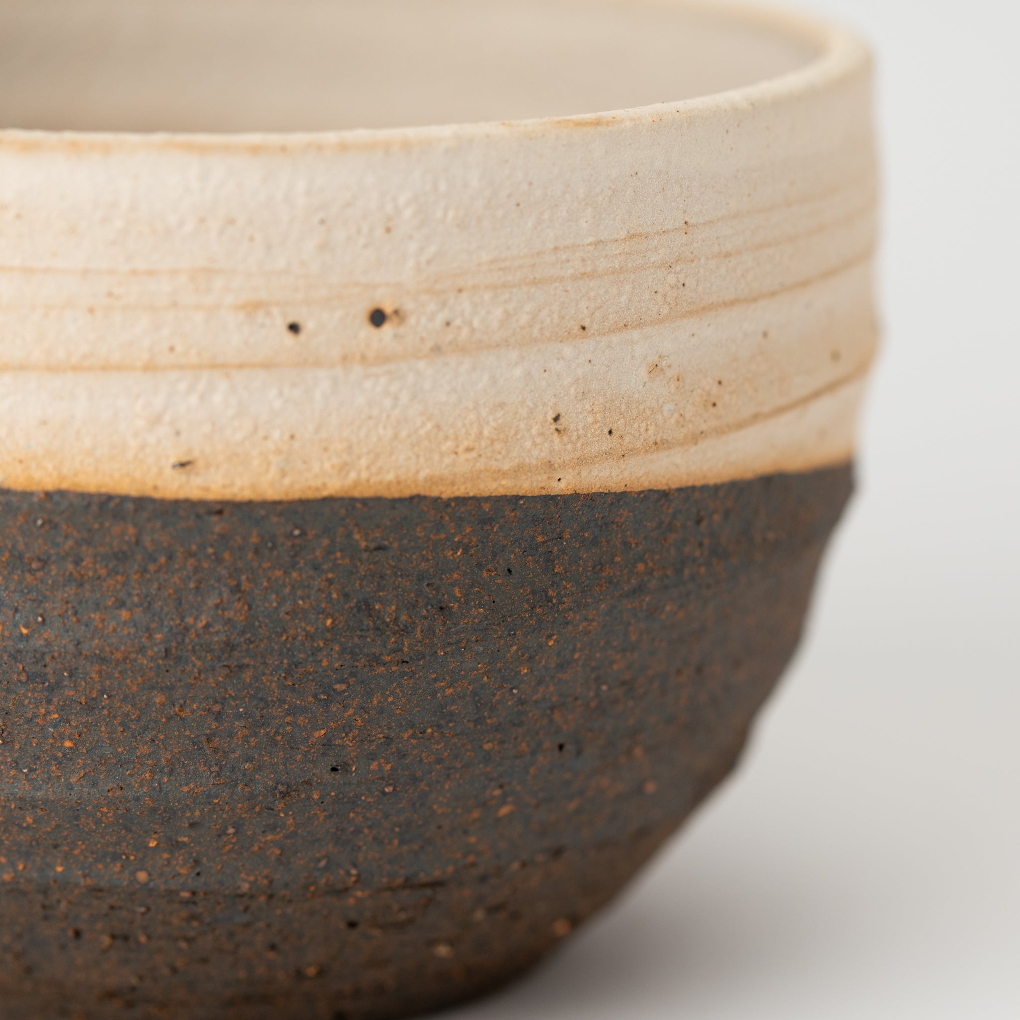 Naginowa Shigaraki Ware Double Layer Round Japanese Bonsai Pot 3.1 in.