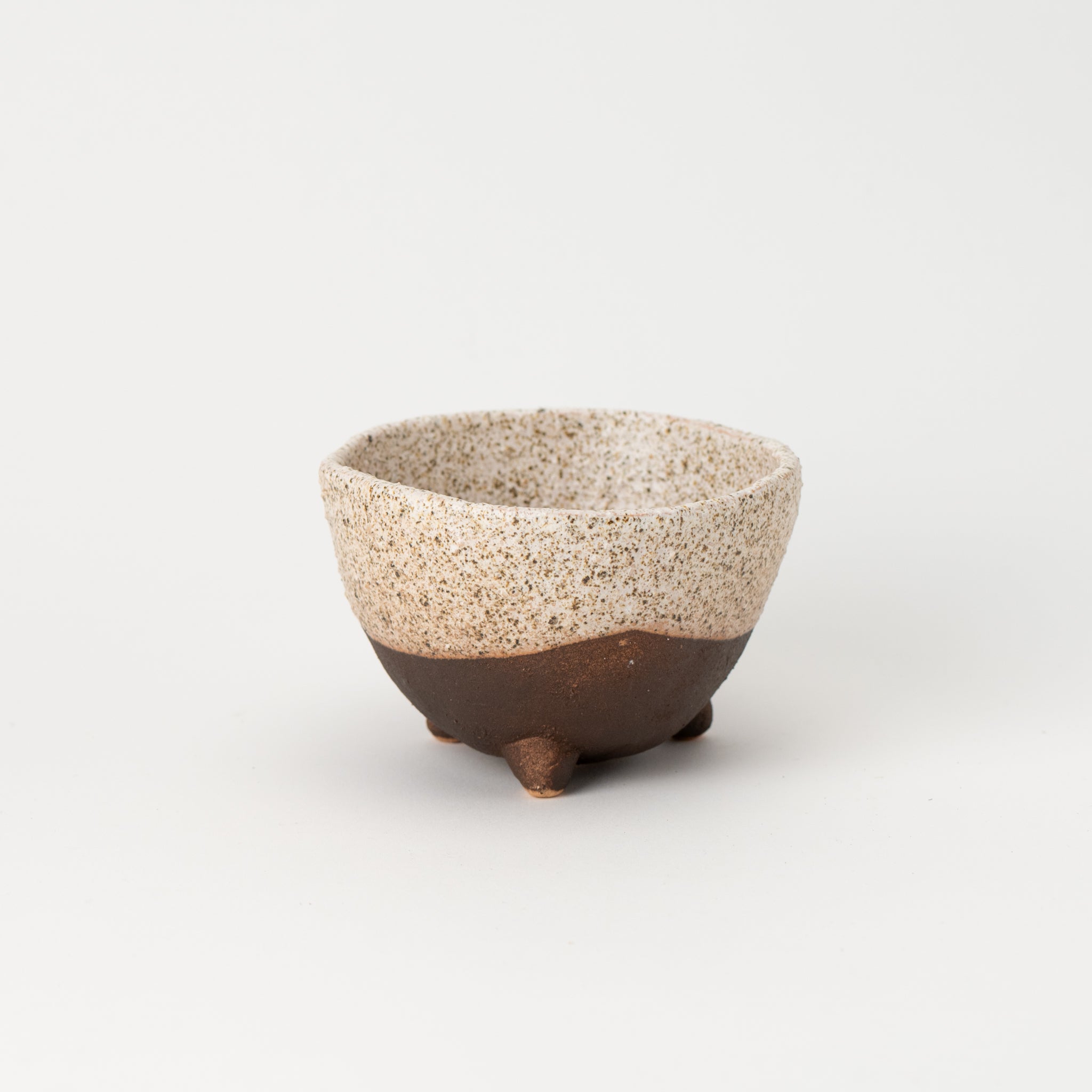 Naginowa Shigaraki Ware Iron Sand Triple Legged Japanese Bonsai Pot 4.5 in.