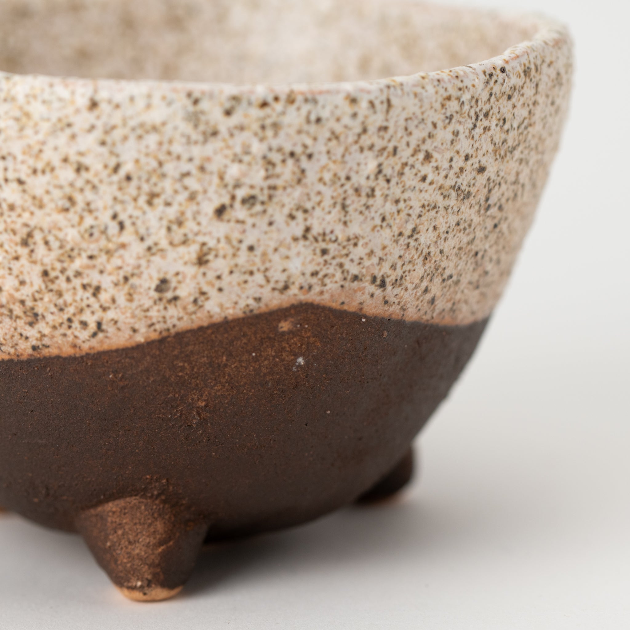 Naginowa Shigaraki Ware Iron Sand Triple Legged Japanese Bonsai Pot 4.5 in.