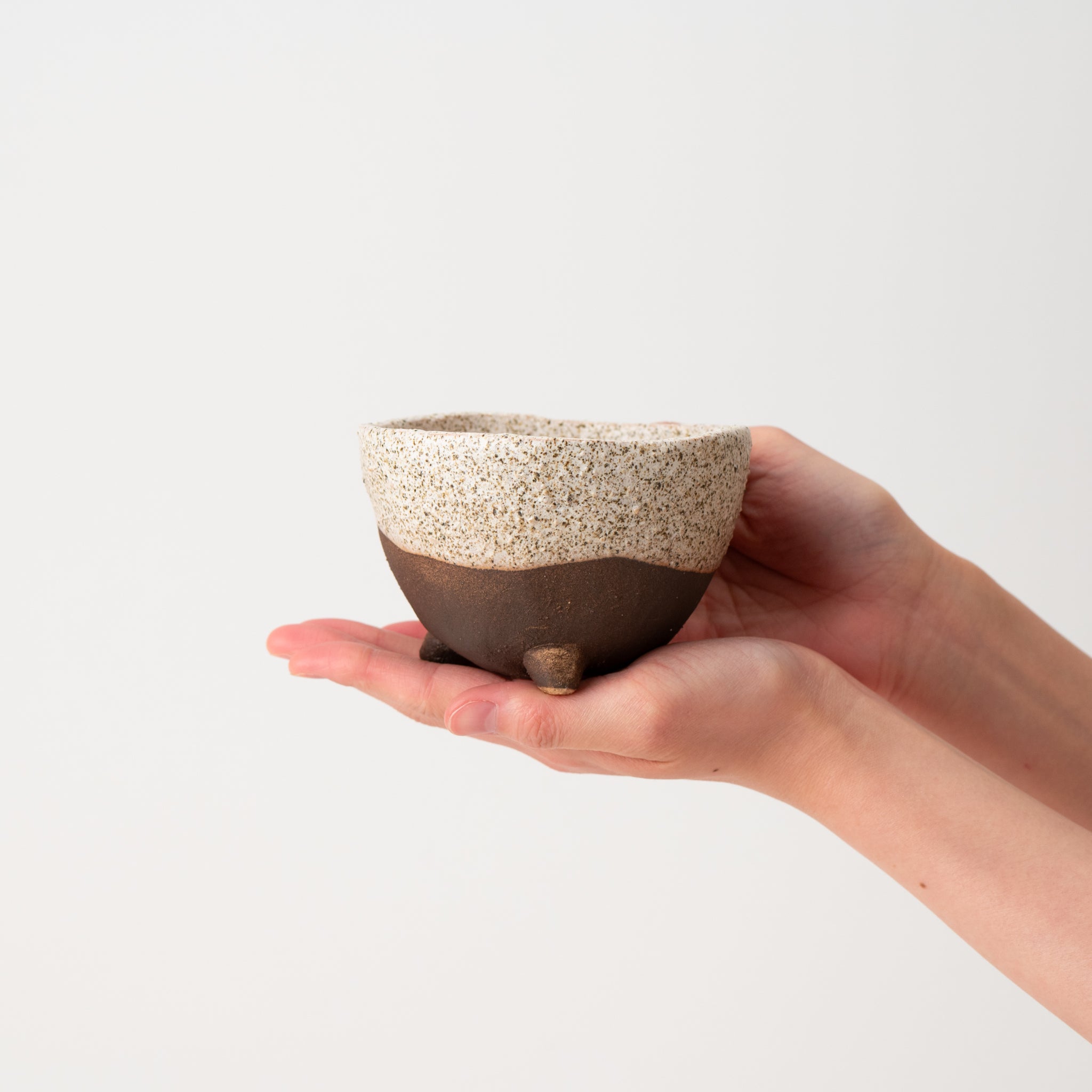 Naginowa Shigaraki Ware Iron Sand Triple Legged Japanese Bonsai Pot 4.5 in.