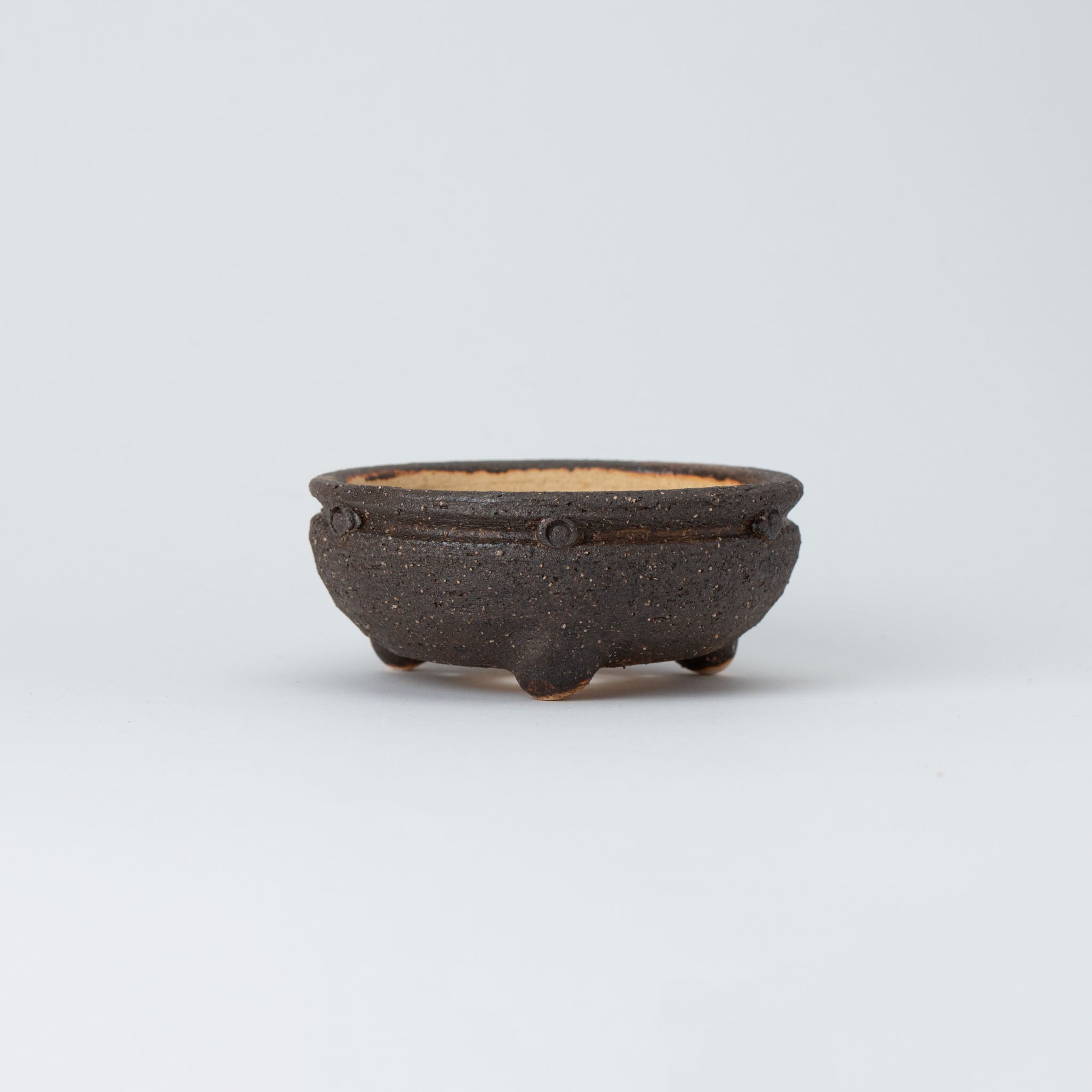 Naginowa Shigaraki Ware Komon Japanese Bonsai Pot Set of 3
