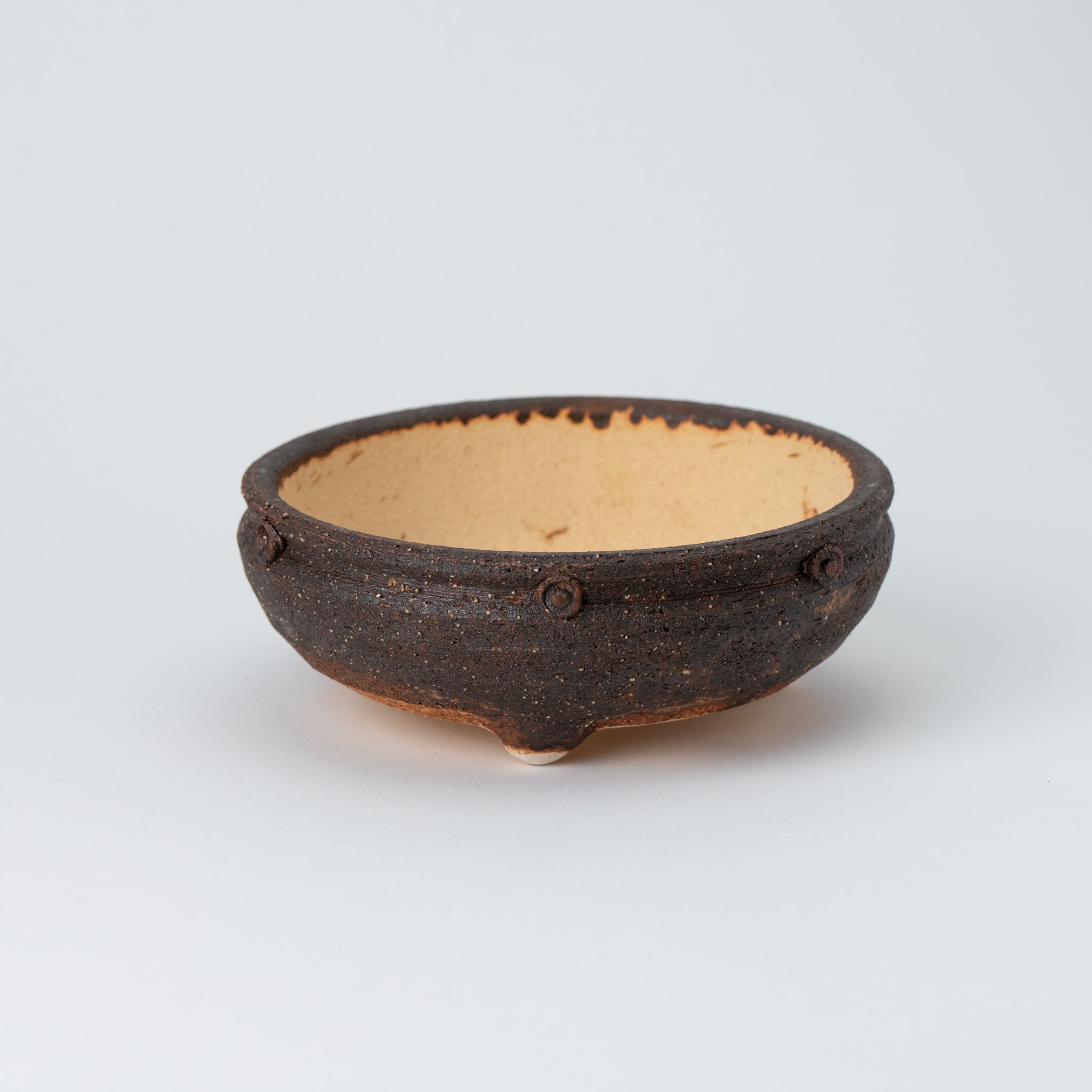 Naginowa Shigaraki Ware Komon Japanese Bonsai Pot Set of 3