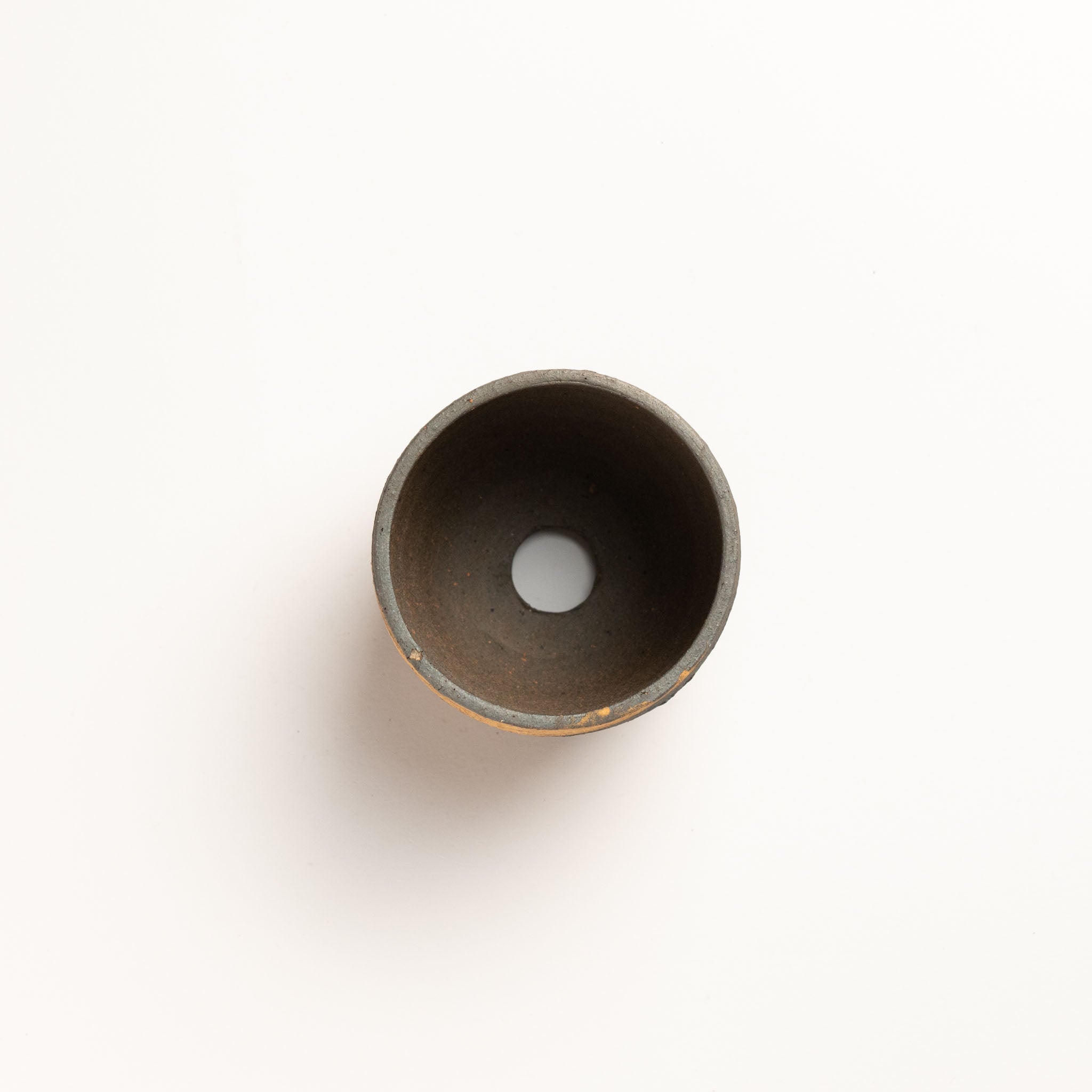 Naginowa Shigaraki Ware Brush Marks Round Japanese Bonsai Pot 3.1 in.