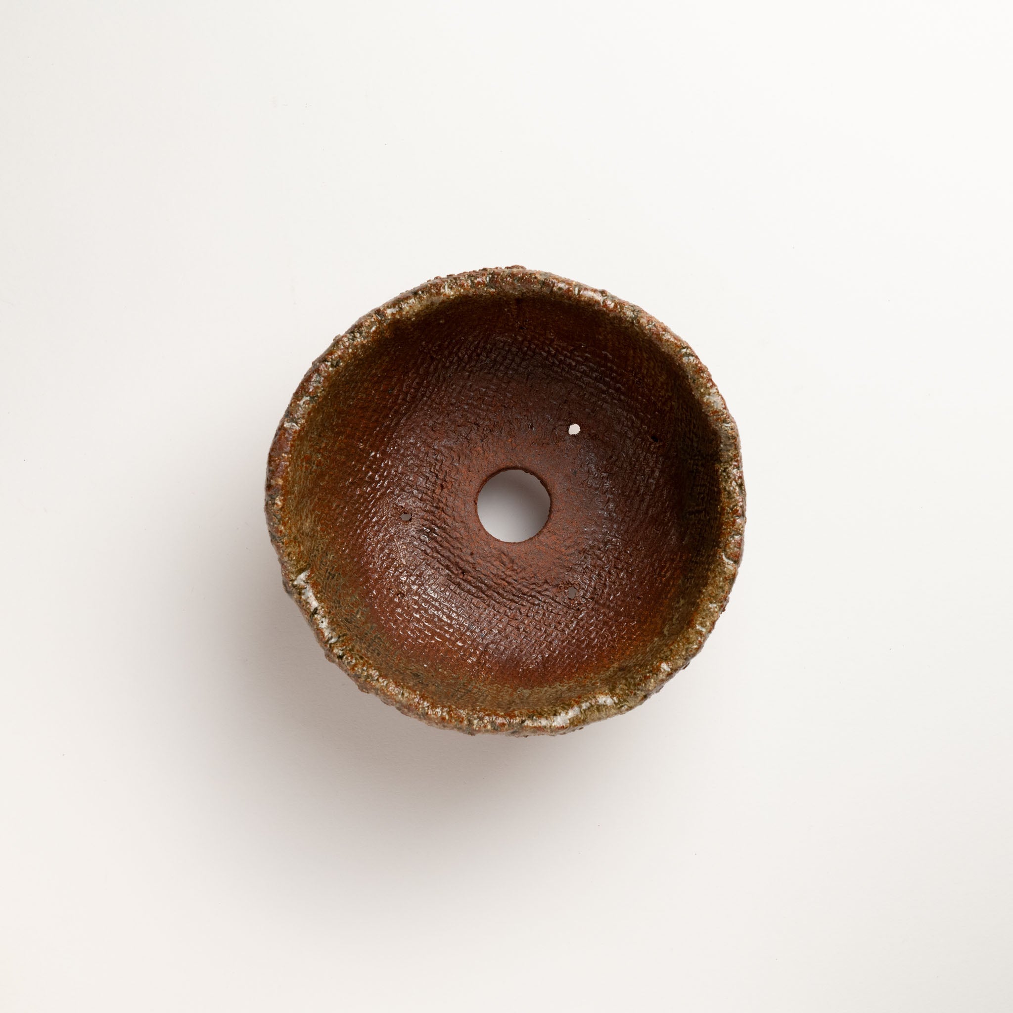 Naginowa Shigaraki Ware Flat 10 Irabo Glaze Japanese Bonsai Pot 6.3 in.