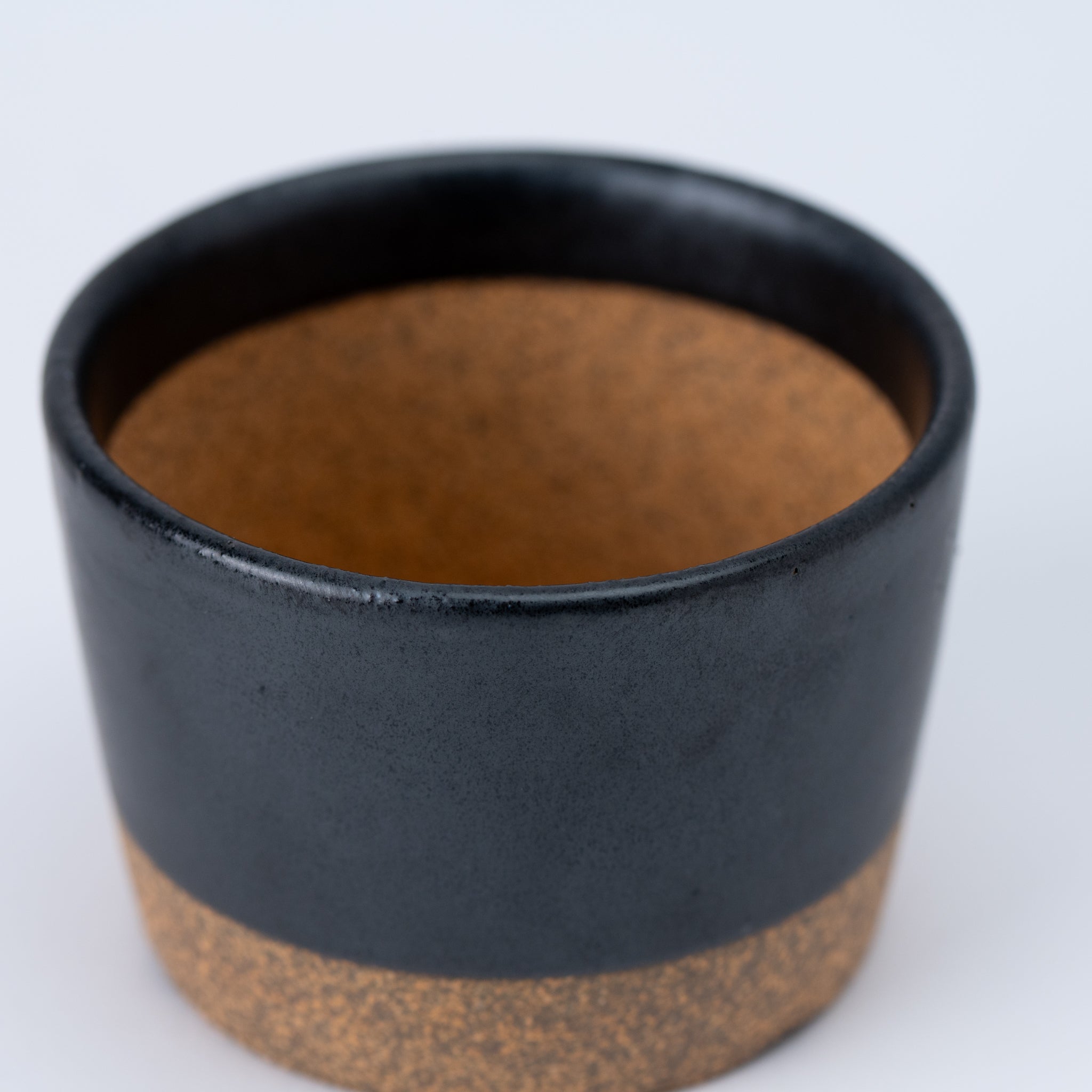 Naginowa Kutani Ware Black Japanese Bonsai Pot 3.5 in.