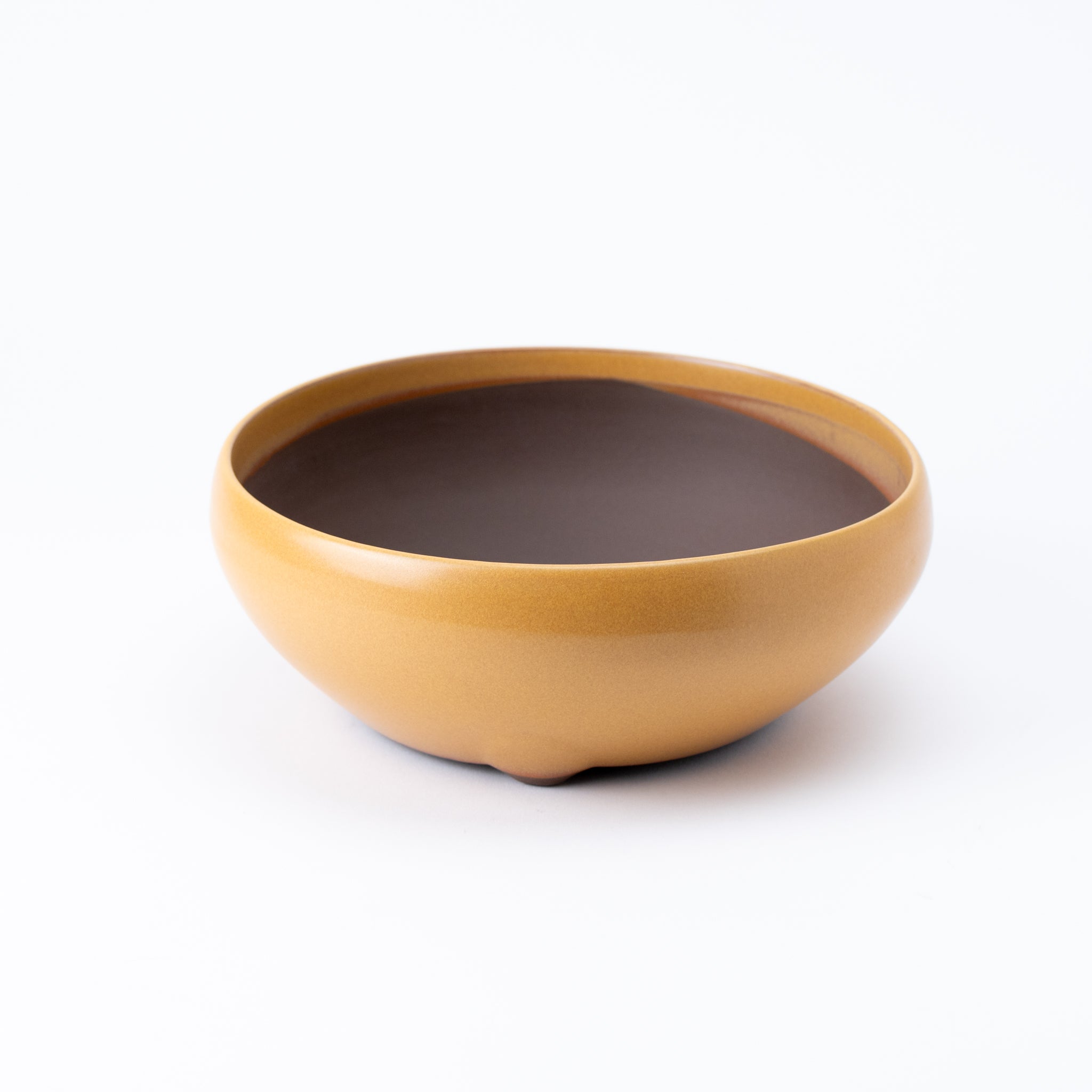 Naginowa Yellow Circle BANKO Ware Japanese Bonsai Pot Set of 2