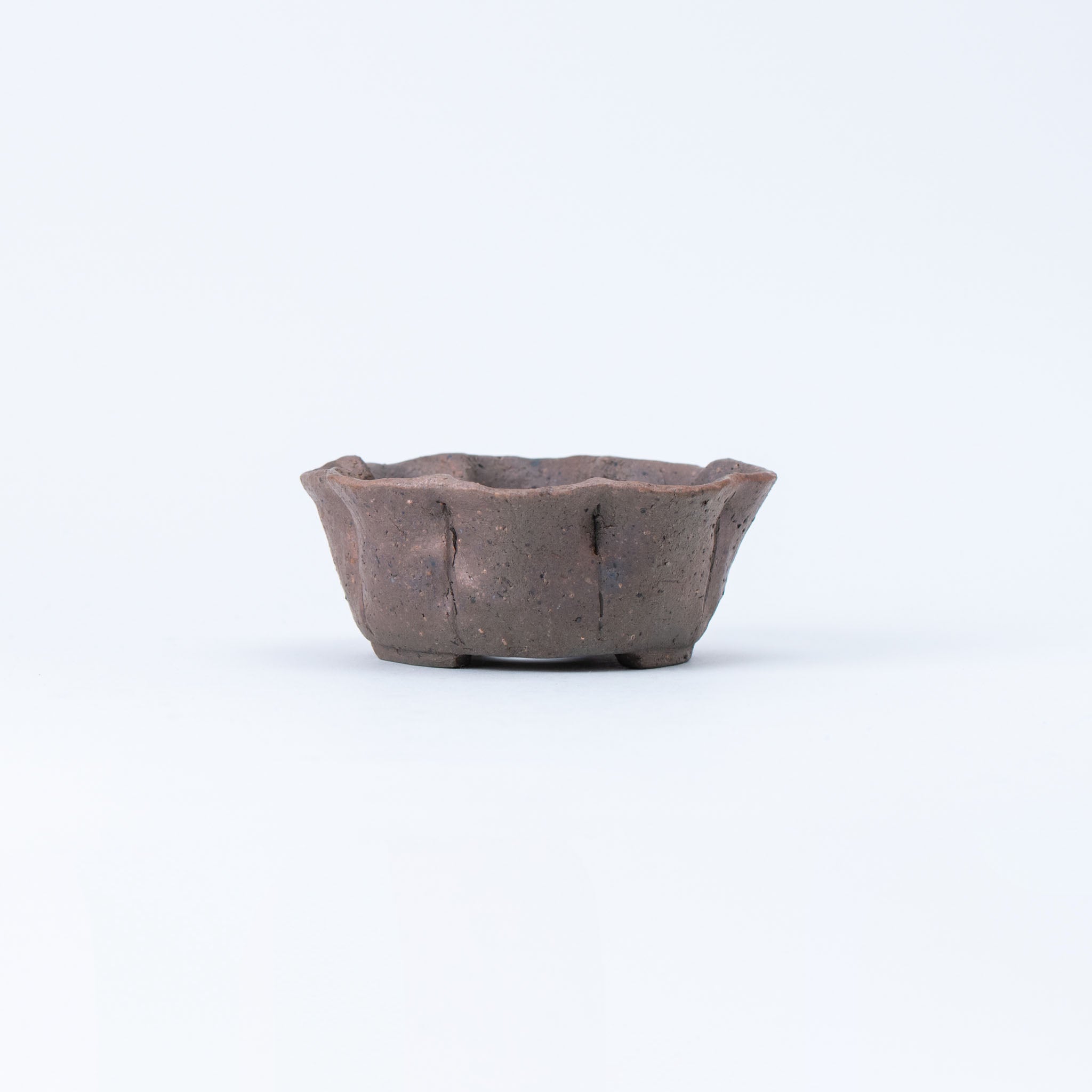Mitsue Tokoname Ware The Shape of Plum Blossoms Japanese Bonsai Pot