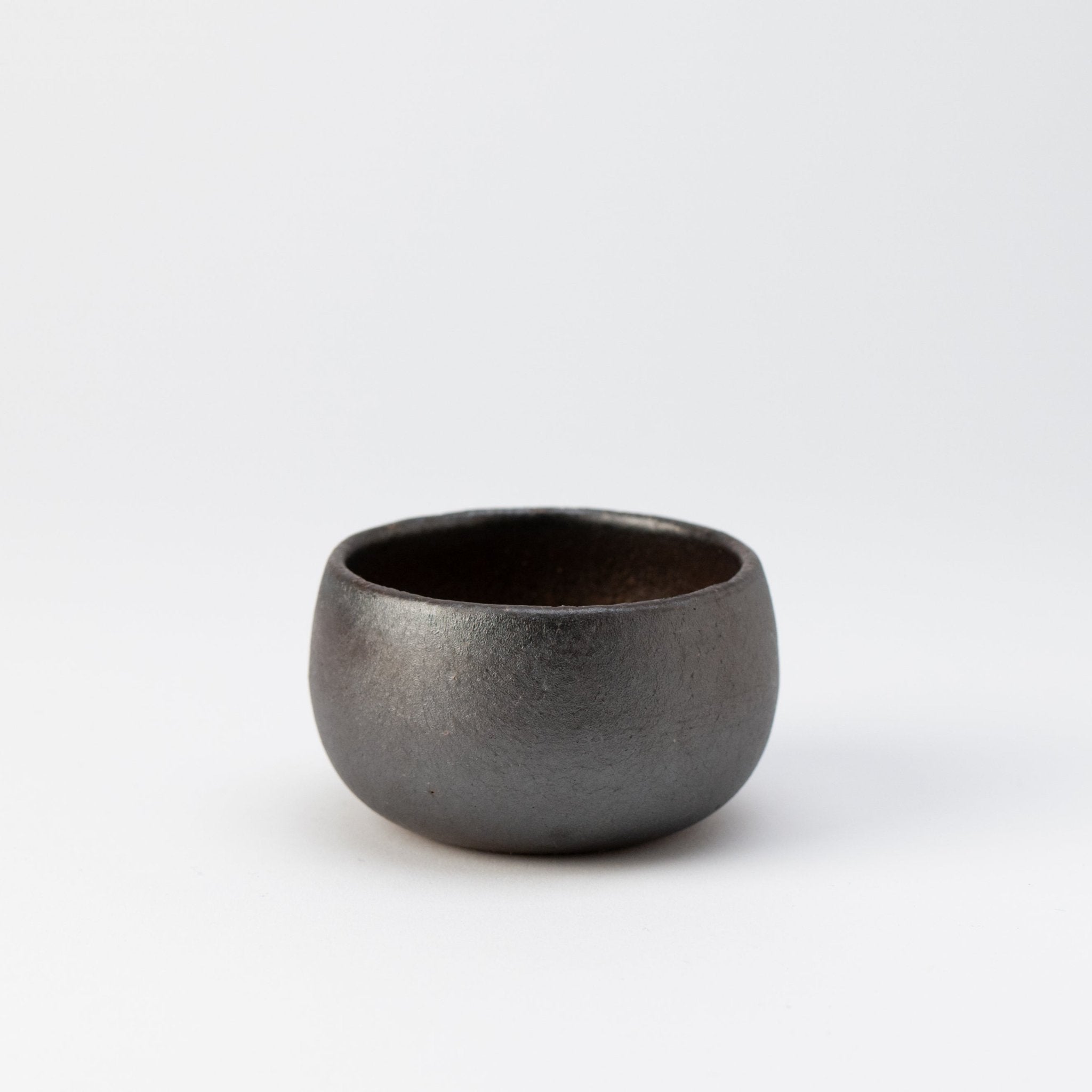Naginowa Black BANKO Ware Japanese Bonsai Pot 3.3in.