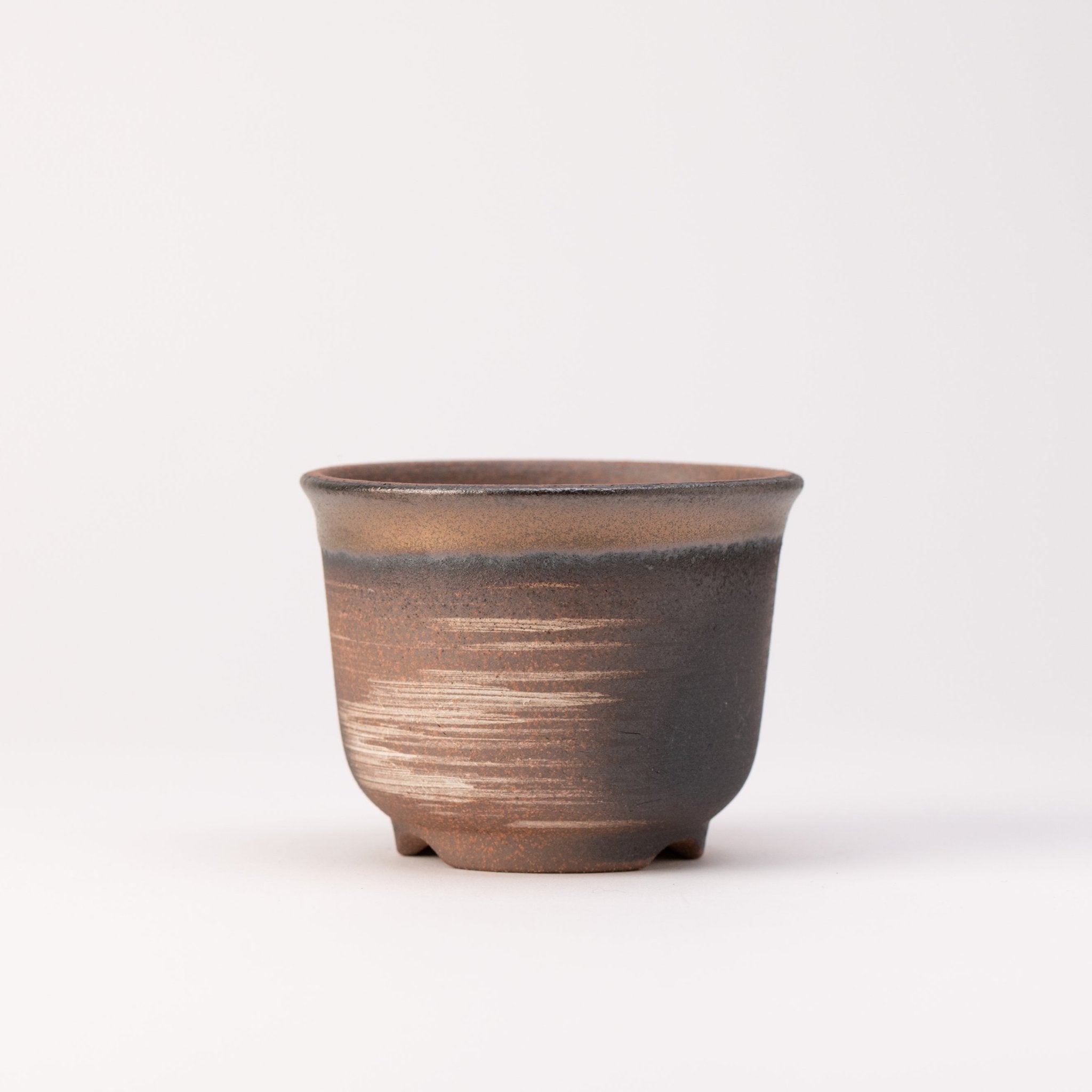 Naginowa Kinbuki Rounded BANKO Ware Japanese Bonsai Pot 4.3in.
