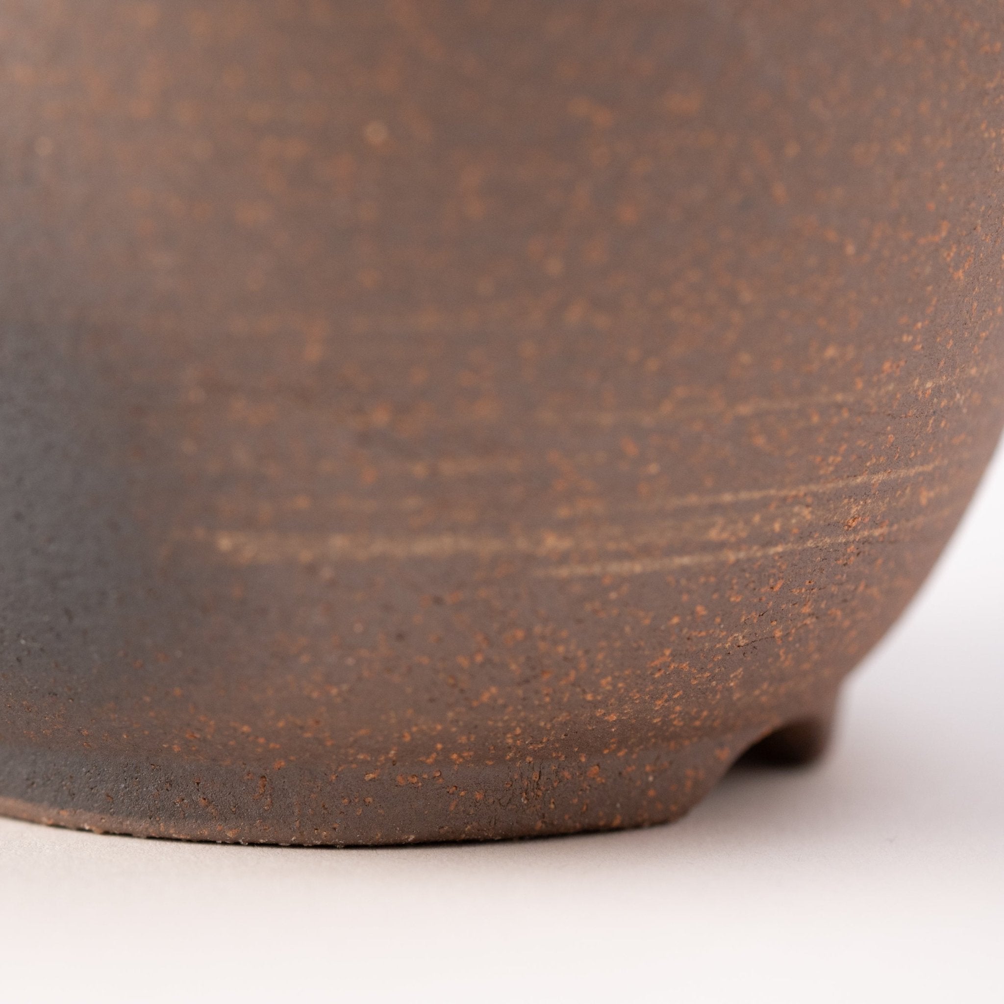 Naginowa Kinbuki Deep rounded BANKO Ware Japanese Bonsai Pot 4.7in.